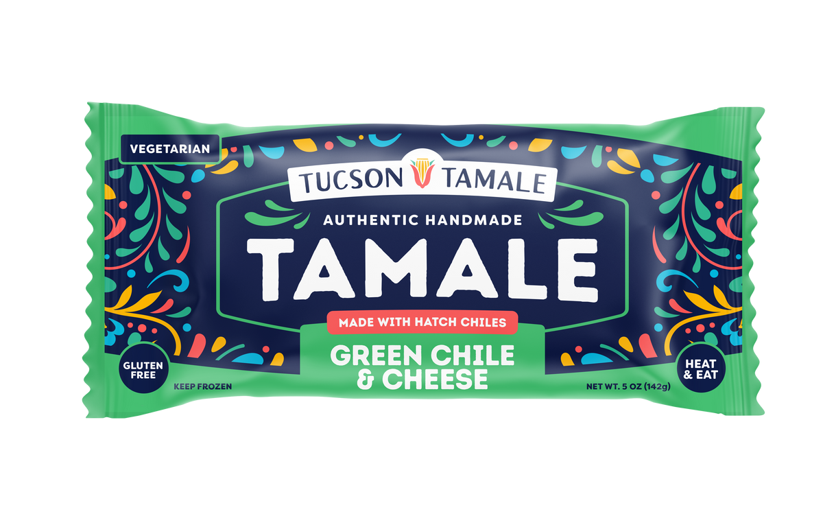 8 Single Serve/Case - Green Chile & Cheese Tamales