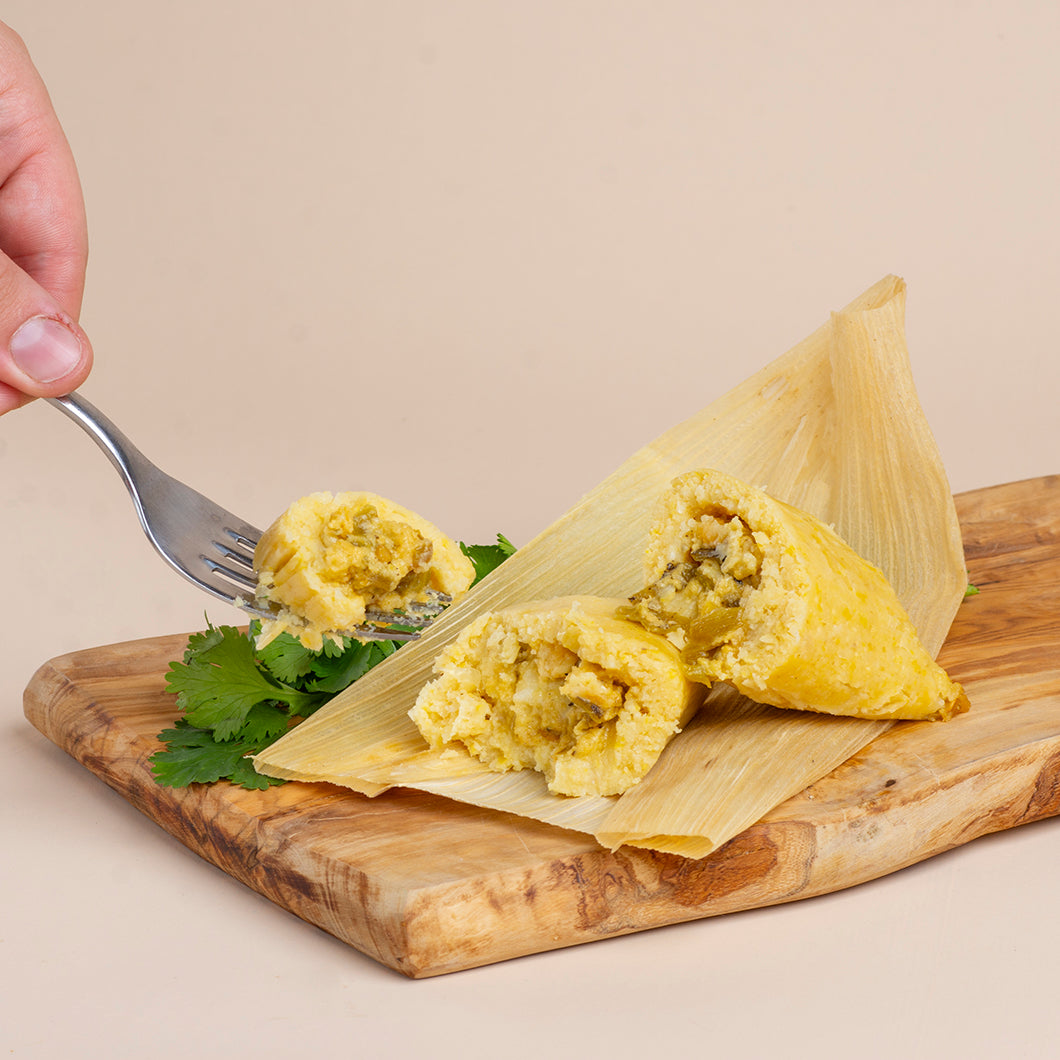 8 Single Serve/Case - Green Chile & Cheese Tamales