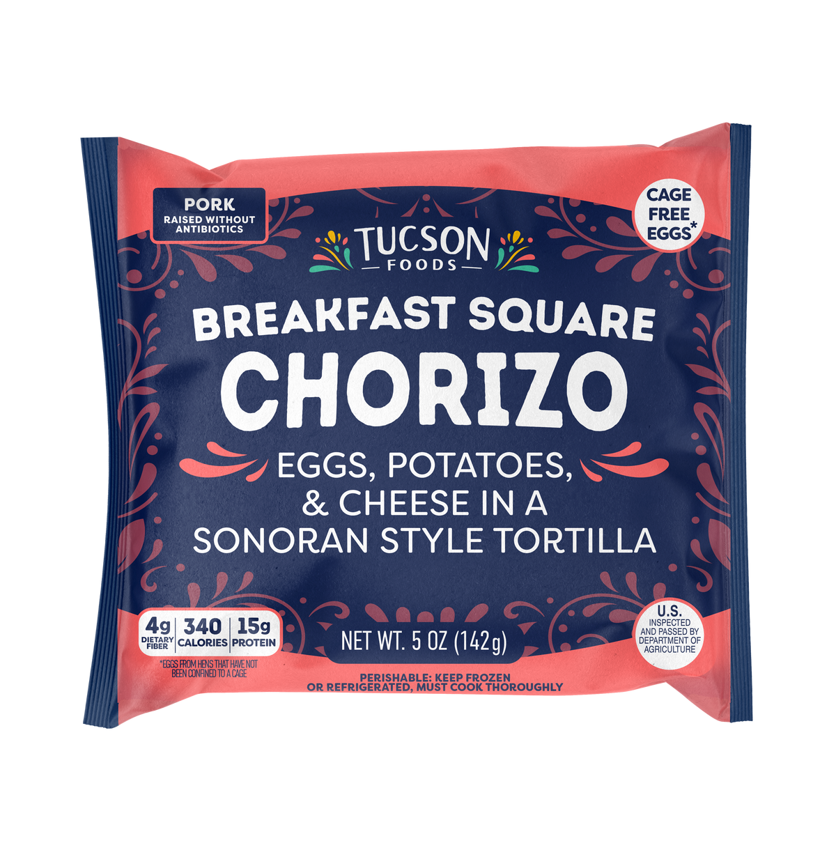 8 Single Serve/Case - Chorizo & Egg Breakfast Squares