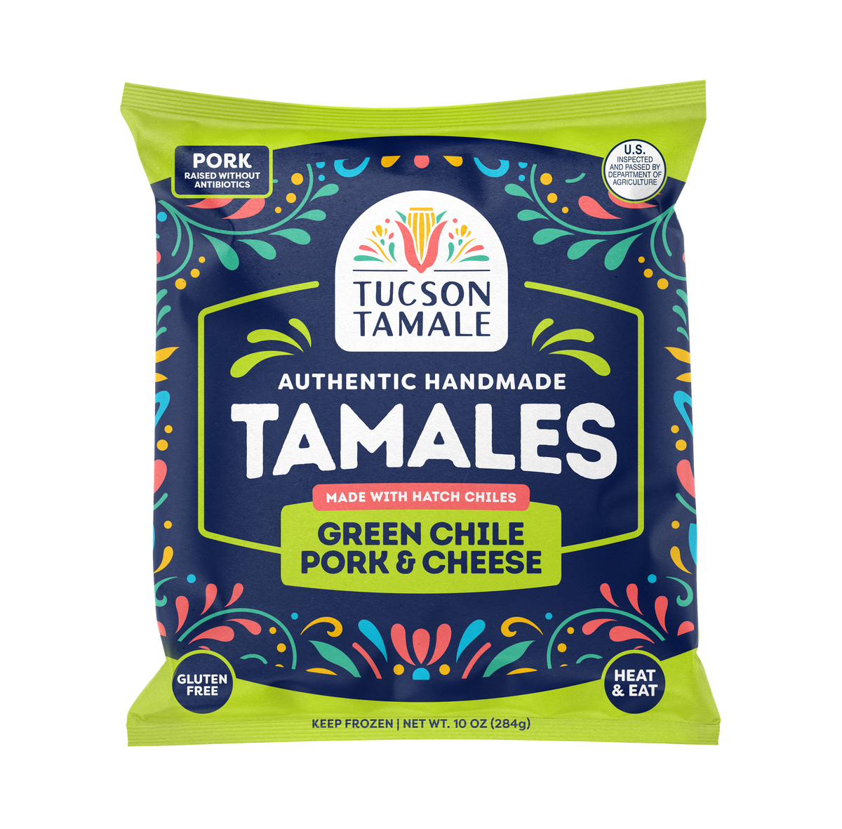 6 Twin Packs/Case - Green Chile Pork & Cheese Tamales