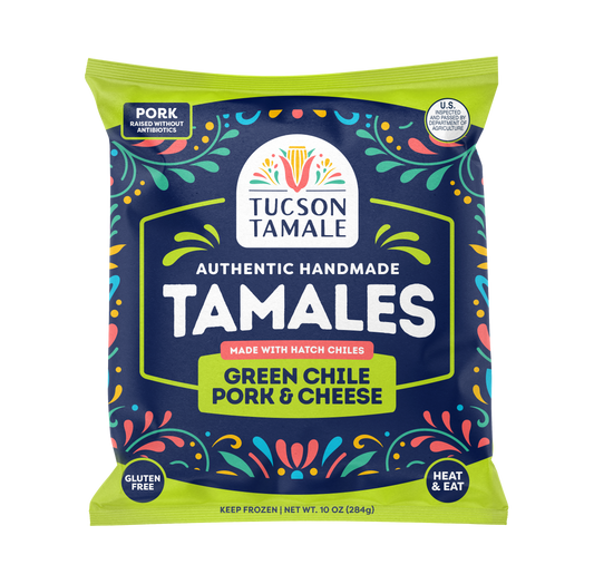 6 Twin Packs/Case - Green Chile Pork & Cheese Tamales