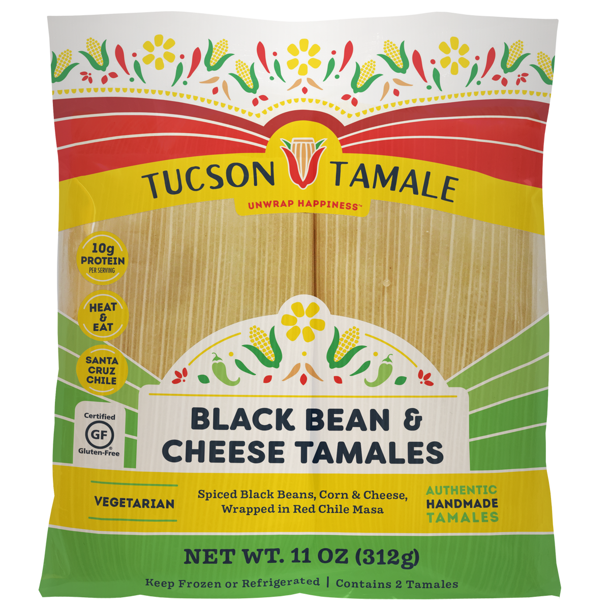 6 Twin Packs/Case - Black Bean & Cheese Tamales