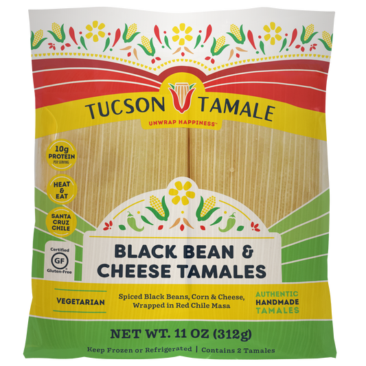 6 Twin Packs/Case - Black Bean & Cheese Tamales